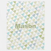 男のパーソナライズされた子の部屋のテペモダンパターン フリースブランケット (正面)