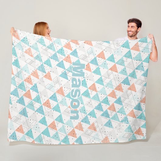 男のパーソナライズされた子の部屋のテペモダンパターン フリースブランケット (インサイチュ)