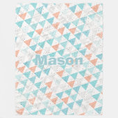 男のパーソナライズされた子の部屋のテペモダンパターン フリースブランケット (正面)