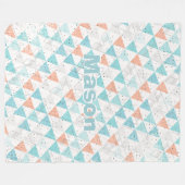 男のパーソナライズされた子の部屋のテペモダンパターン フリースブランケット (正面(横))