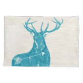 男のパーソナライズされた子の部屋の鹿の矢印パターン 枕カバー (裏面)