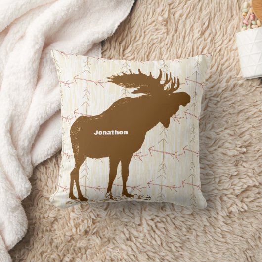 男のパーソナライズされた子の部屋を横切る矢印ムース クッション (ブランケット)