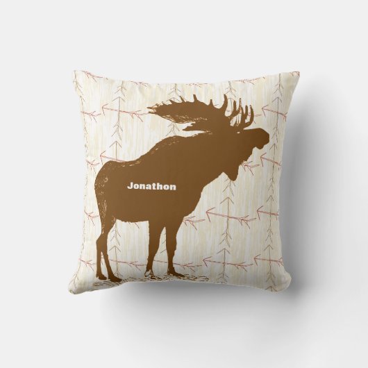 男のパーソナライズされた子の部屋を横切る矢印ムース クッション (裏面)