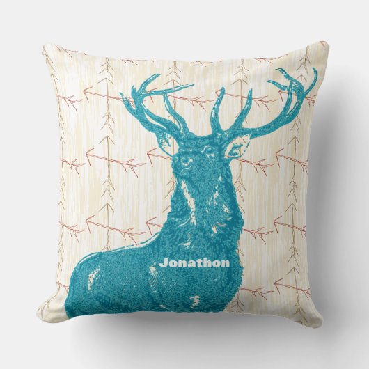 男のパーソナライズされた子の部屋アローディアーを横切る クッション (正面)