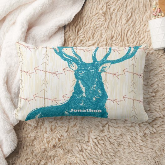 男のパーソナライズされた子の部屋アローディアーを横切る ランバークッション (ブランケット)