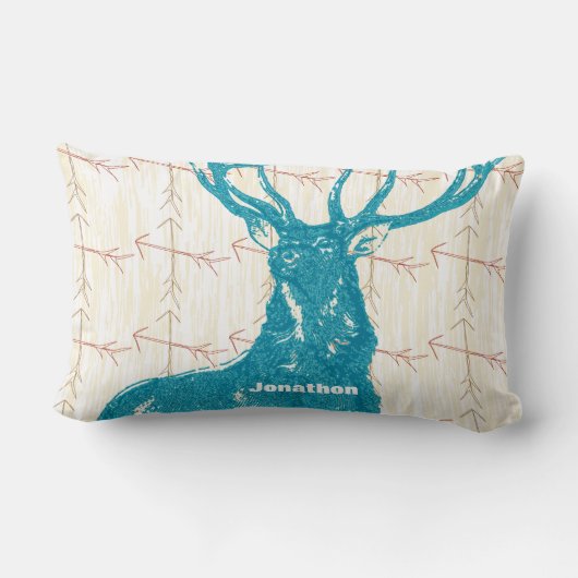 男のパーソナライズされた子の部屋アローディアーを横切る ランバークッション (裏面)