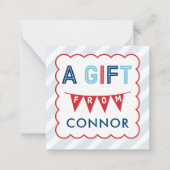 男のパーソナライズされた子ギフト囲いカード ノートカード (正面)