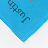 男のパーソナライズされた子ネームモノグラムブルーキュート フリースブランケット (角)