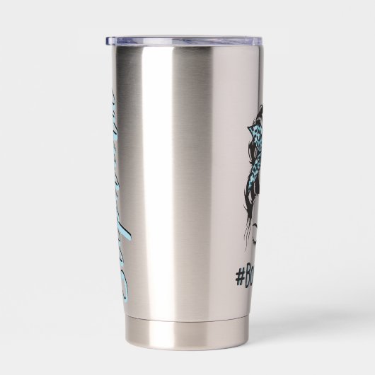 男のパーソナライズされた子ママ乱雑Bun男の子ママのプレゼント 保温保冷タンブラー (右面)