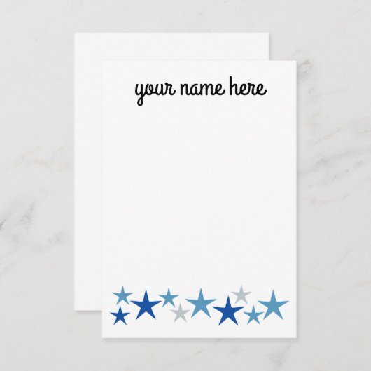 男のパーソナライズされた子用文房具 サンキューカード (正面/裏面)