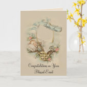 男のパーソナライズされた赤ちゃん男の子のお祝いのカード カード (黄色い花)