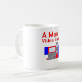 男のビデオゲーム コーヒーマグカップ (正面左)