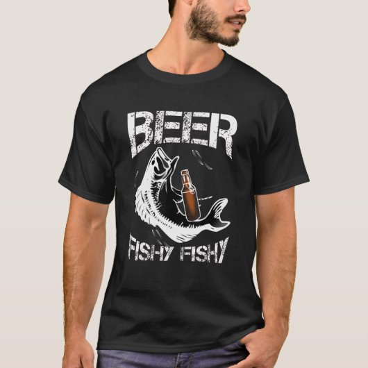 男のビール フィッシー フィッシー Tシャツ (正面)
