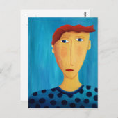 男のポートレートのコンテンポラリー技絵画術 ポストカード (正面/裏面)