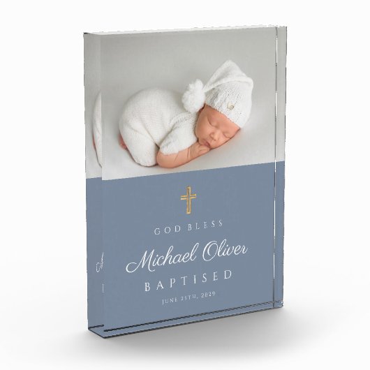 男のモダン子が形見を洗礼 フォトブロック (左)