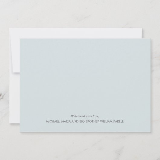 男のモダン子の写真の誕生のお知らせ (裏面)