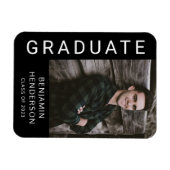 男のモダン子の卒業写真 マグネット (横)