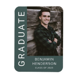 男のモダン子の卒業写真 マグネット