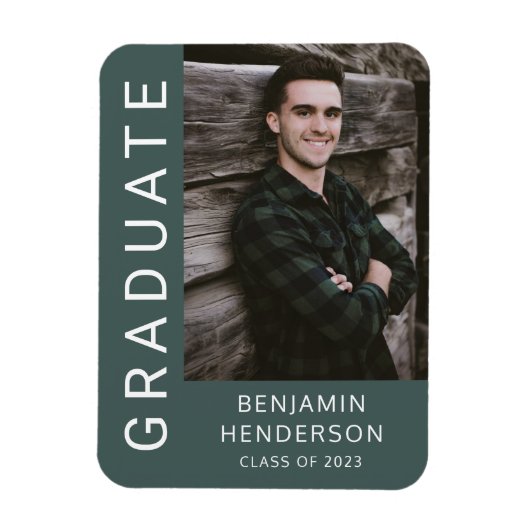 男のモダン子の卒業写真 マグネット (縦)