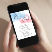 男のモダン子または女の子の性別がパーティーを表示 招待状