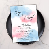 男のモダン子または女の子の性別がパーティーを表示 招待状