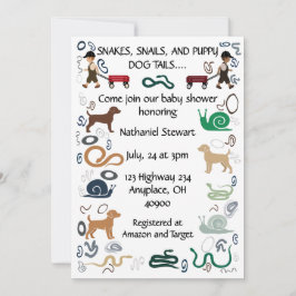 男のモダン子テーマベビーシャワー招待状 招待状