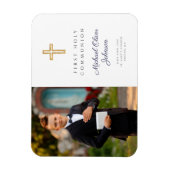 男のモダン子ファースト聖餐式写真 マグネット (縦)