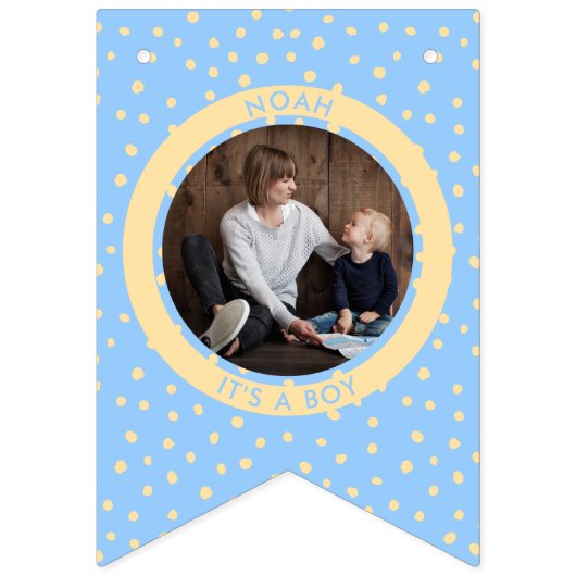 男のモダン子新生児の男の子の写生まれたばかりの真 バンティングフラッグ (第2の旗)