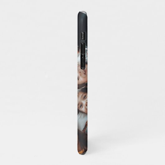 男のモダン子&ガールフォトベスティーズ永久引用文 iPhoneケース (左側)