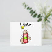 男のリラックス子Iシャツとプレゼント ポストカード (スタンド正面)