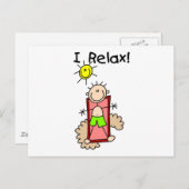 男のリラックス子Iシャツとプレゼント ポストカード (正面/裏面)