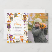 男の不気味子ハロウィーンの衣装の誕生日パーティーの写真 招待状 (正面)