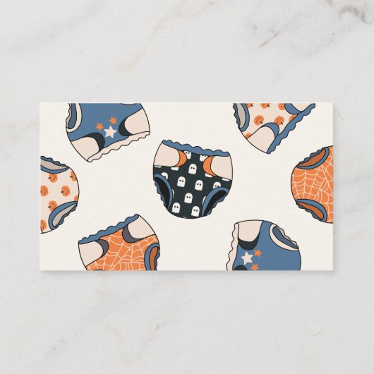 男の不気味子ハロウィーンベイビーシャワーおむつラッフル エンクロージャーカード (裏面)