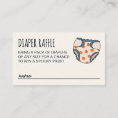 男の不気味子ハロウィーンベイビーシャワーおむつラッフル エンクロージャーカード (正面)