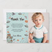 男の不気味子ハロウィーン誕生日パーティー写真 サンキューカード (正面)