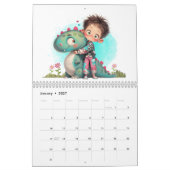 男の予測できな子と恐竜の漫画カレンダー カレンダー (1月 2027)