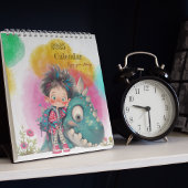 男の予測できな子と恐竜の漫画 カレンダー