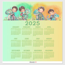 男の予測できな子と恐竜の漫画 シール