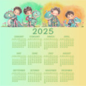 男の予測できな子と恐竜の漫画 シール (正面)