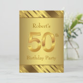 男の人の50歳の誕生日パーティー 招待状 (スタンド正面)