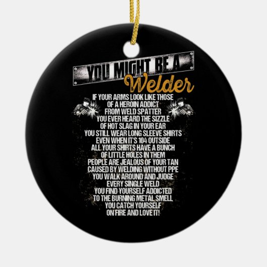 男の人は優しい金属臭かもしれないおもしろい セラミックオーナメント (正面)