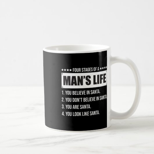 男の人生のステージーおもしろいサンタGIF コーヒーマグカップ (右)