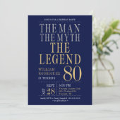 男の伝説 誕生日80周年記念写真 招待状 (スタンド正面)