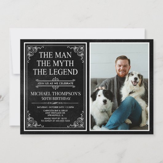 男の伝説 50歳の誕生日 招待状 (正面)