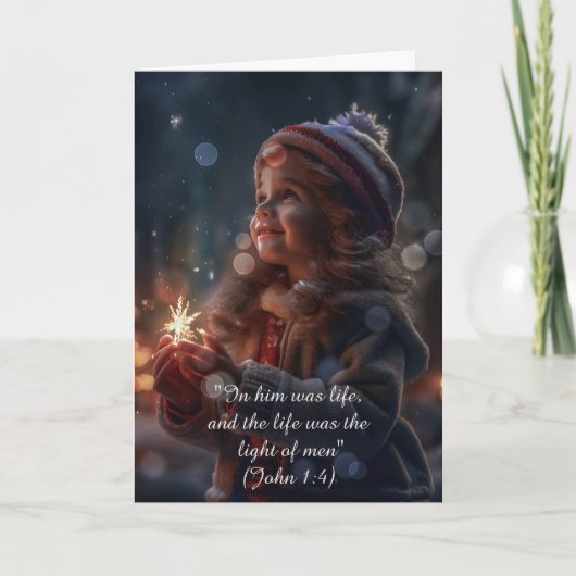 男の光のクリスマスカスタム シーズンカード (正面)