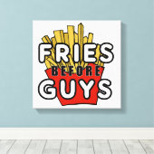 男の前でフライドポテト キャンバスプリント (インサイチュ (ウッドフロア))