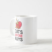 男の前で猫を放つ コーヒーマグカップ (正面左)