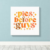 男の前のパイ キャンバスプリント (インサイチュ (ウッドフロア))