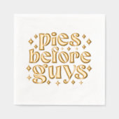 男の前のパイ 箔ナプキン (正面)