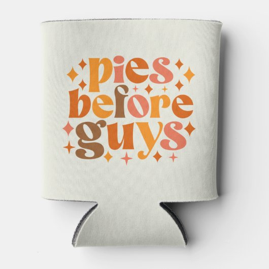 男の前のパイ 缶クーラー (正面)